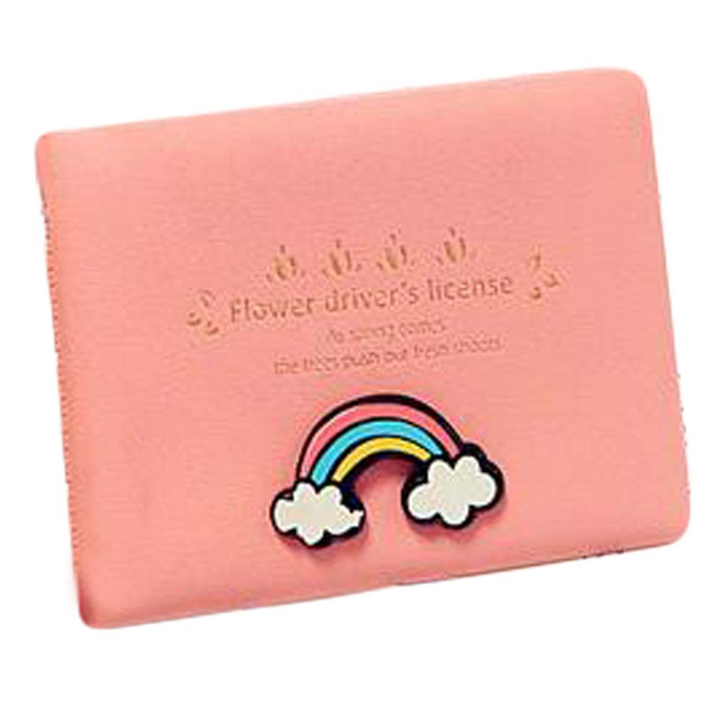 [Rainbow] PU Leather Identity Card Holder Slim Card Case Driving License Cover