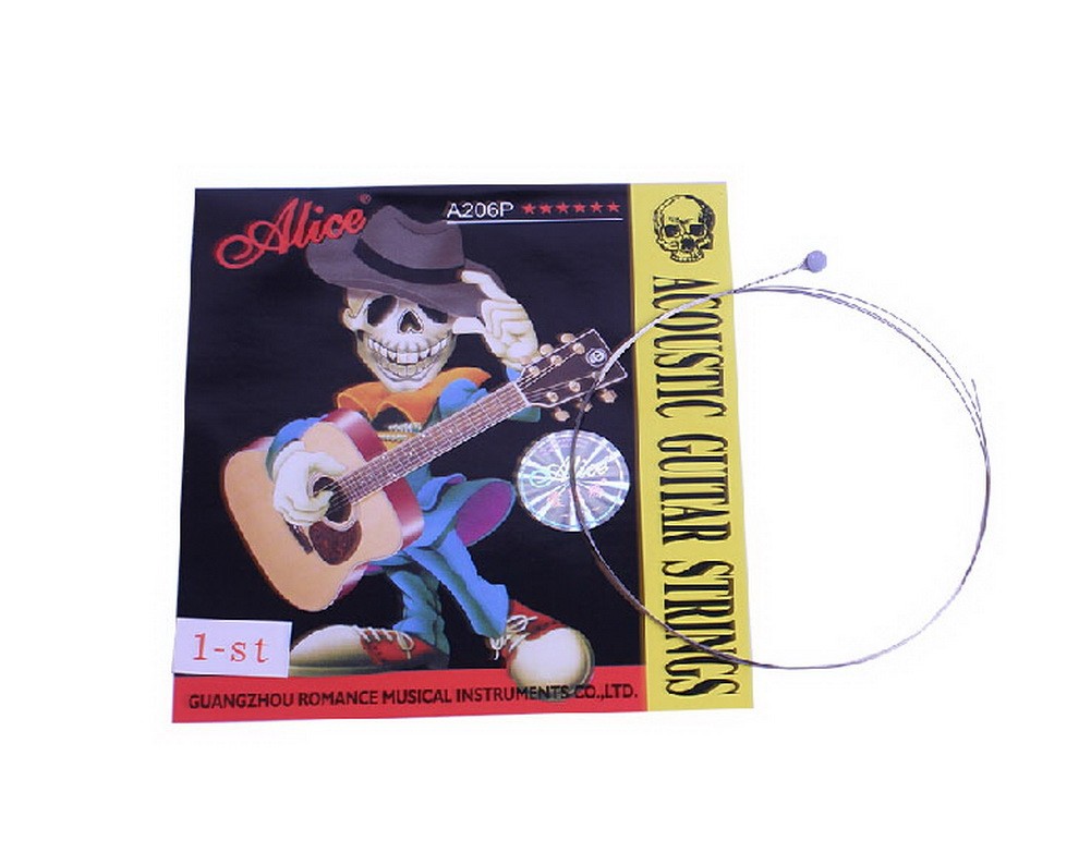 Set of 10 Single Acoustic Guitar Strings, E-1st Stainless Steel Strings, .0.11