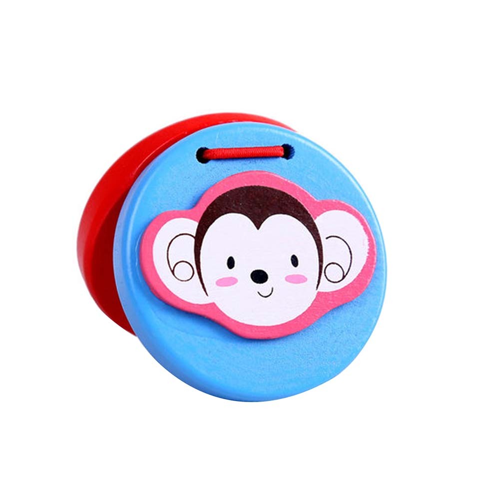 Lovely Monkey,2Pcs Funny Toys Wooden Finger Castanet For Children Education