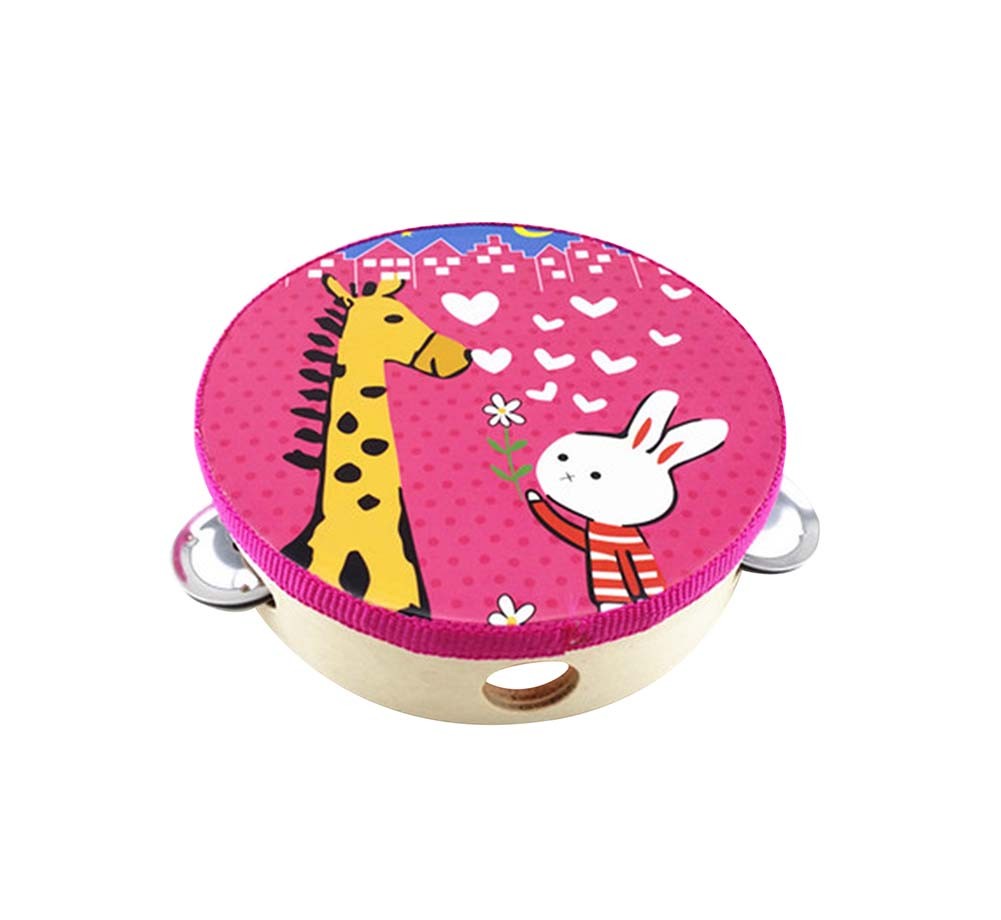 Pink,Lovely Hand Drum Kids Musical Instruments Toy Tambourine