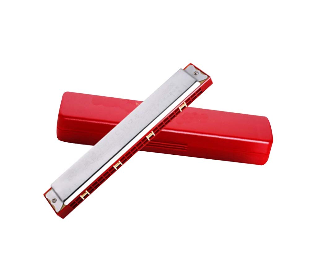 Red,24 Holes Harmonica In C For Beginners/Musical Instrument