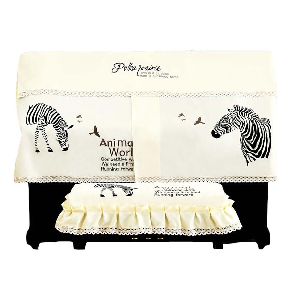 Piano Cover Dust Cover Zebra Pattern Piano Chair Cover Piano Stool Dustproof