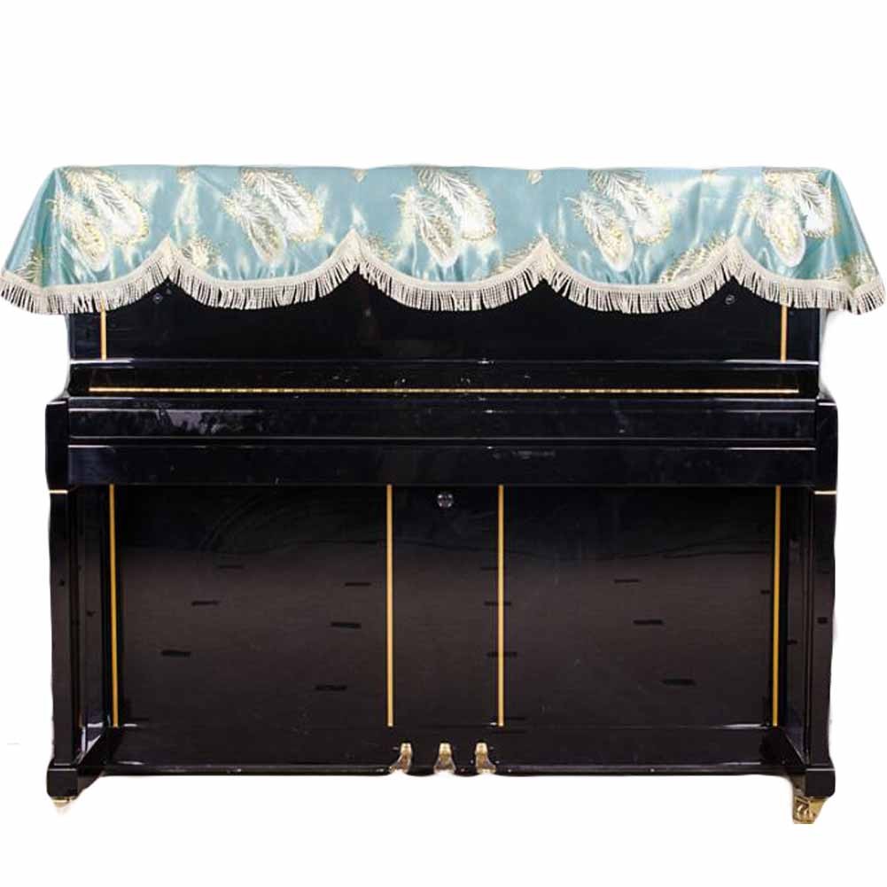 Feather Pattern Upright Piano Dust Cover Modern Style Piano Cover Piano Cloth