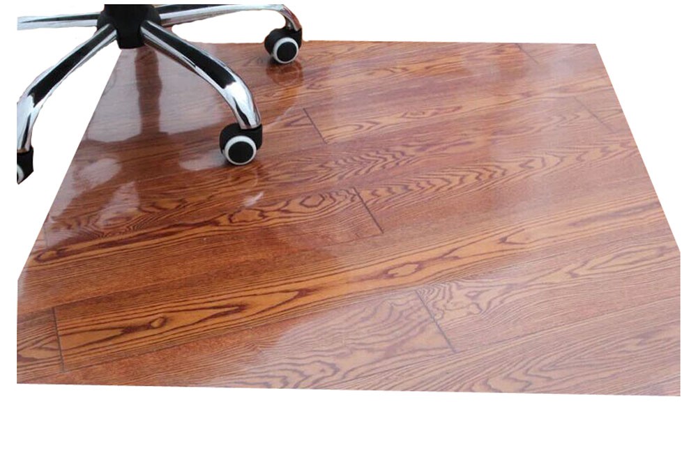 PVC Office Chair Mat Carpet for Hard Flooring Protection [Transparent, 80x100cm]