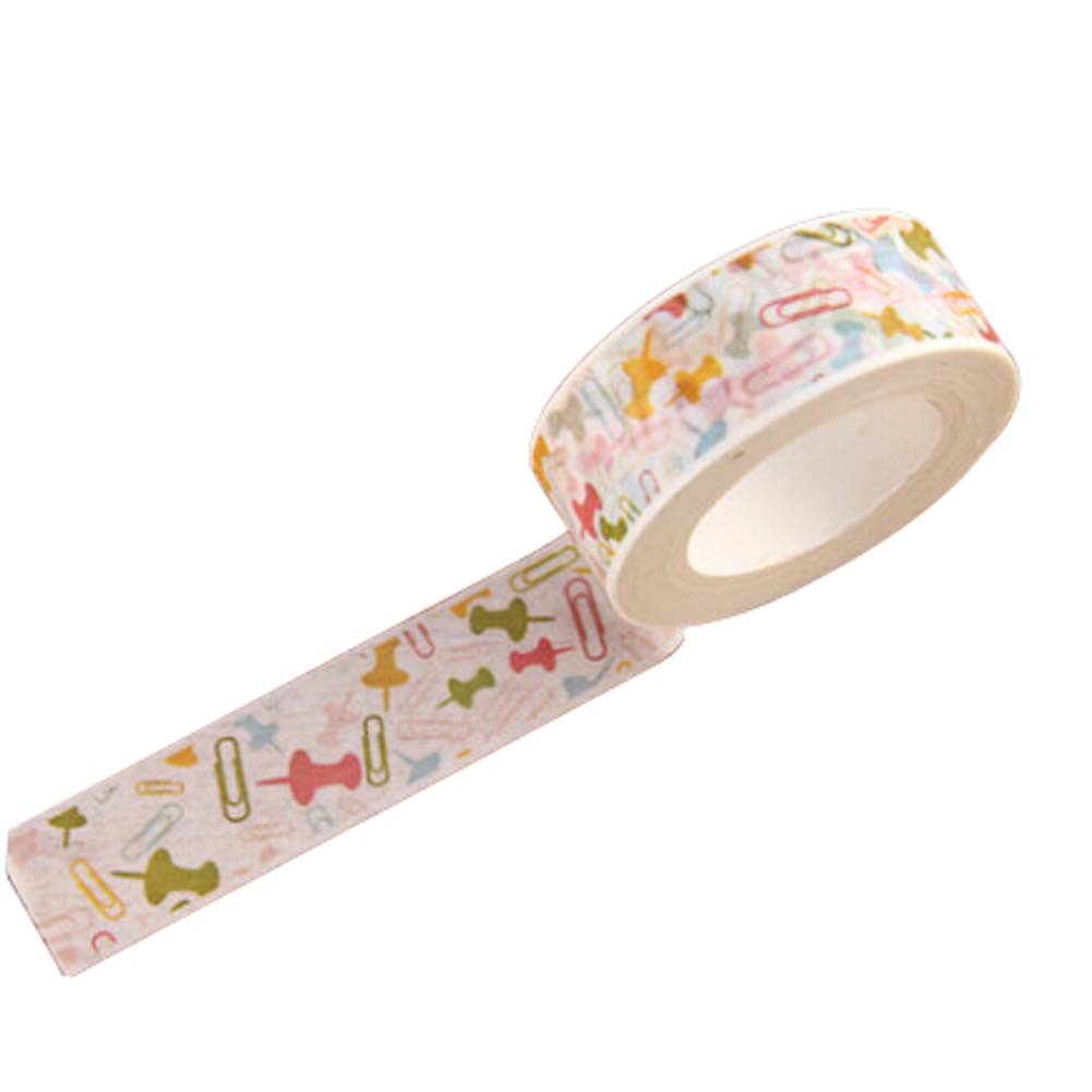 4 PCS Lovely and Fresh Style Office Tapes Paper Material Colorful Pins Pattern