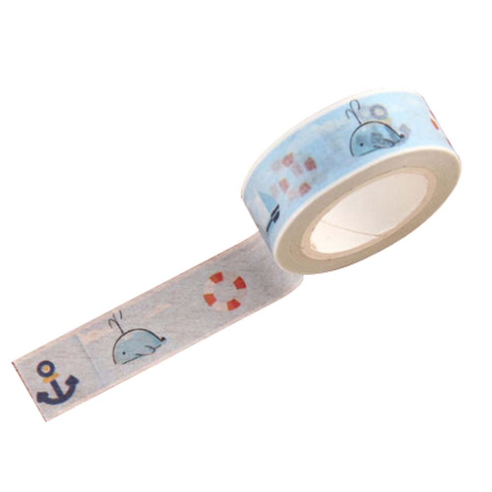 Set of 4 DIY Stationery Paper Tapes with Whale Cartoon Pattern 4.5x1.5 cm