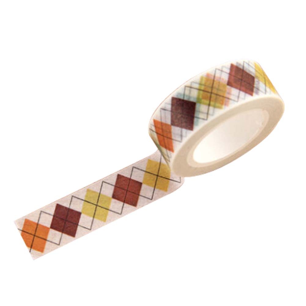 Set of 4 Fresh Style Office Stationery Paper Tapes with Colorful Square Pattern