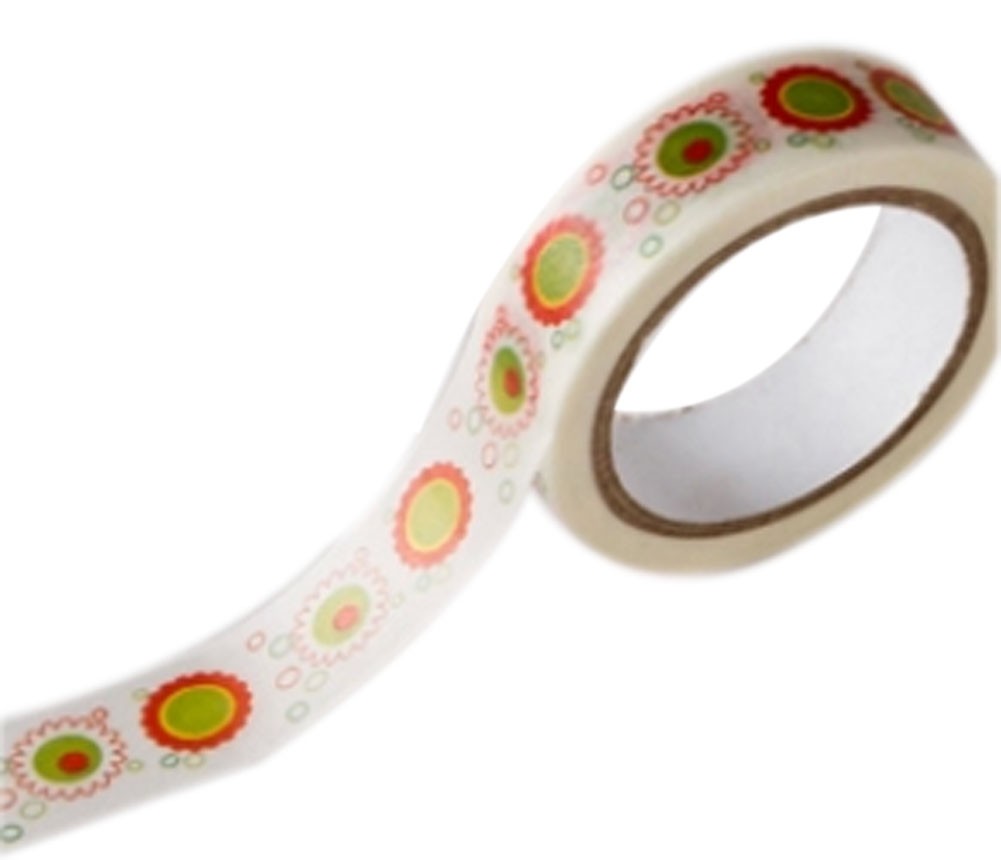 2 Rolls Lovely Decorative Tape Scrapbooking Paper Sticker, Colorful Dot Design