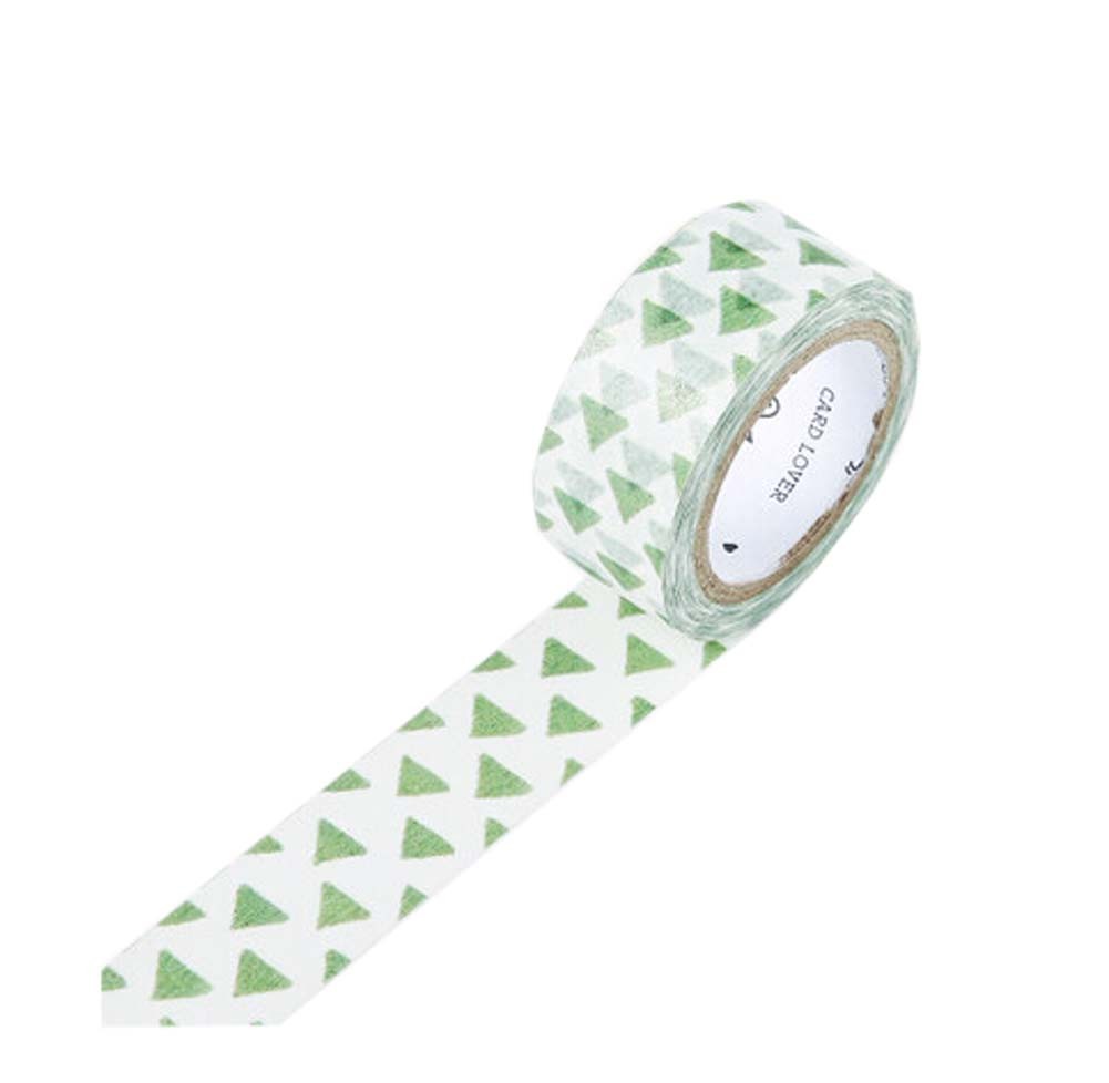 Set of 3 Rolls Green Triangle Lovely Decorative Tape Scrapbooking Paper Sticker
