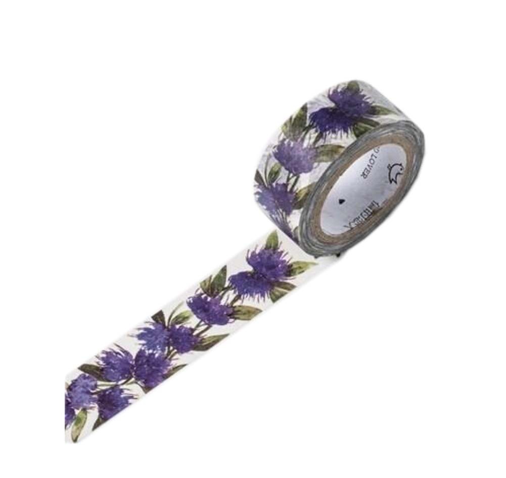 Set of 3 Rolls Purple Flower Decorative Tape Scrapbooking Paper Sticker