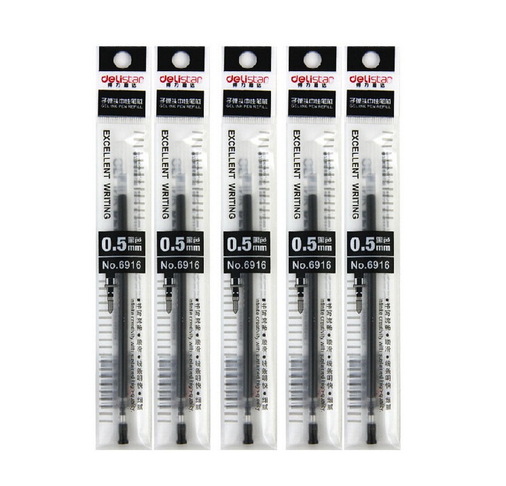 Set of 20 Black Ballpoint Pen Refills, Medium Point 0.5mm