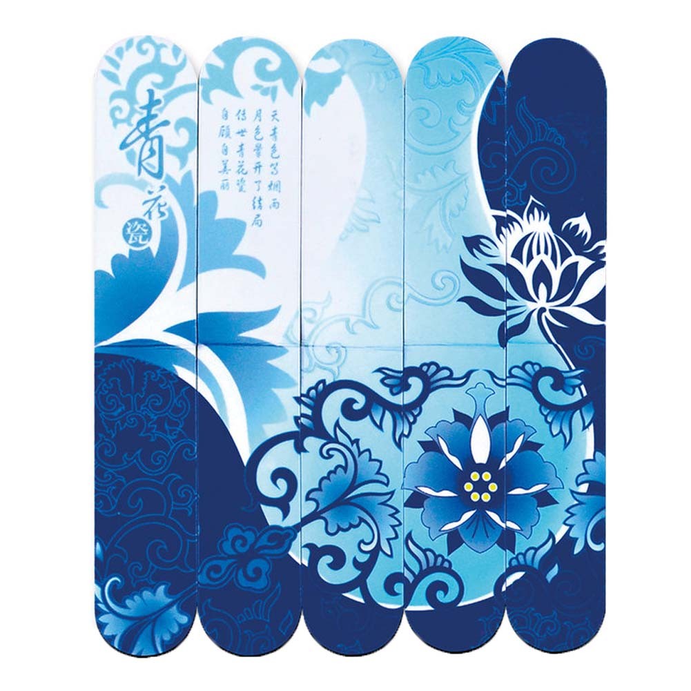 5 Pcs Chinese Blue and White Porcelain Pattern Magnet Bookmark Fridge Magnet