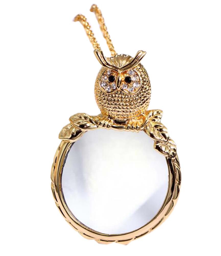 Fashion Magnifying Glass Necklace Owl Necklace Magnifier, Gold