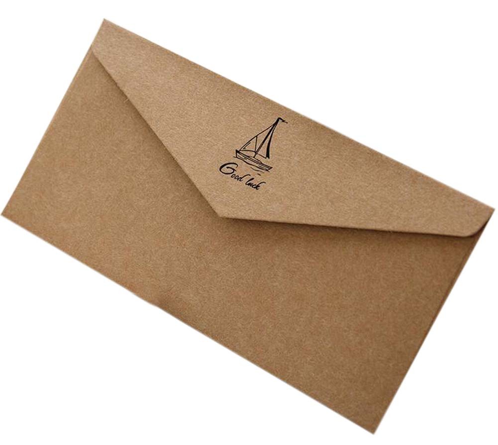 20pcs Retro Style Invitation Envelopes Bronzing Printing Wedding Cards, Paper