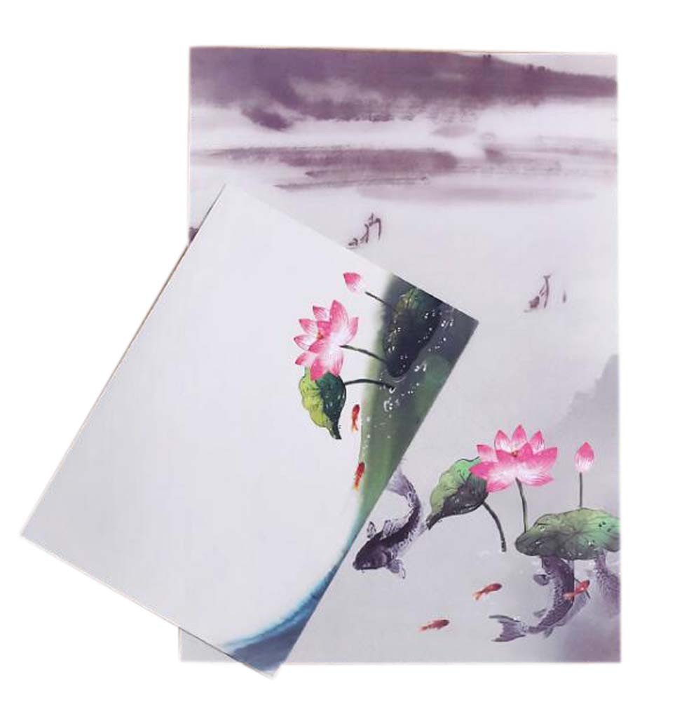 Set of 10 Chinese Style Beautiful Antiquity Envelope Set Writing Paper, Lotus