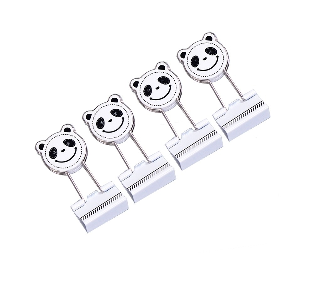 8 Pcs Metal Binder Clips/Paper Clips/Binders Panda Pattern Office Accessories