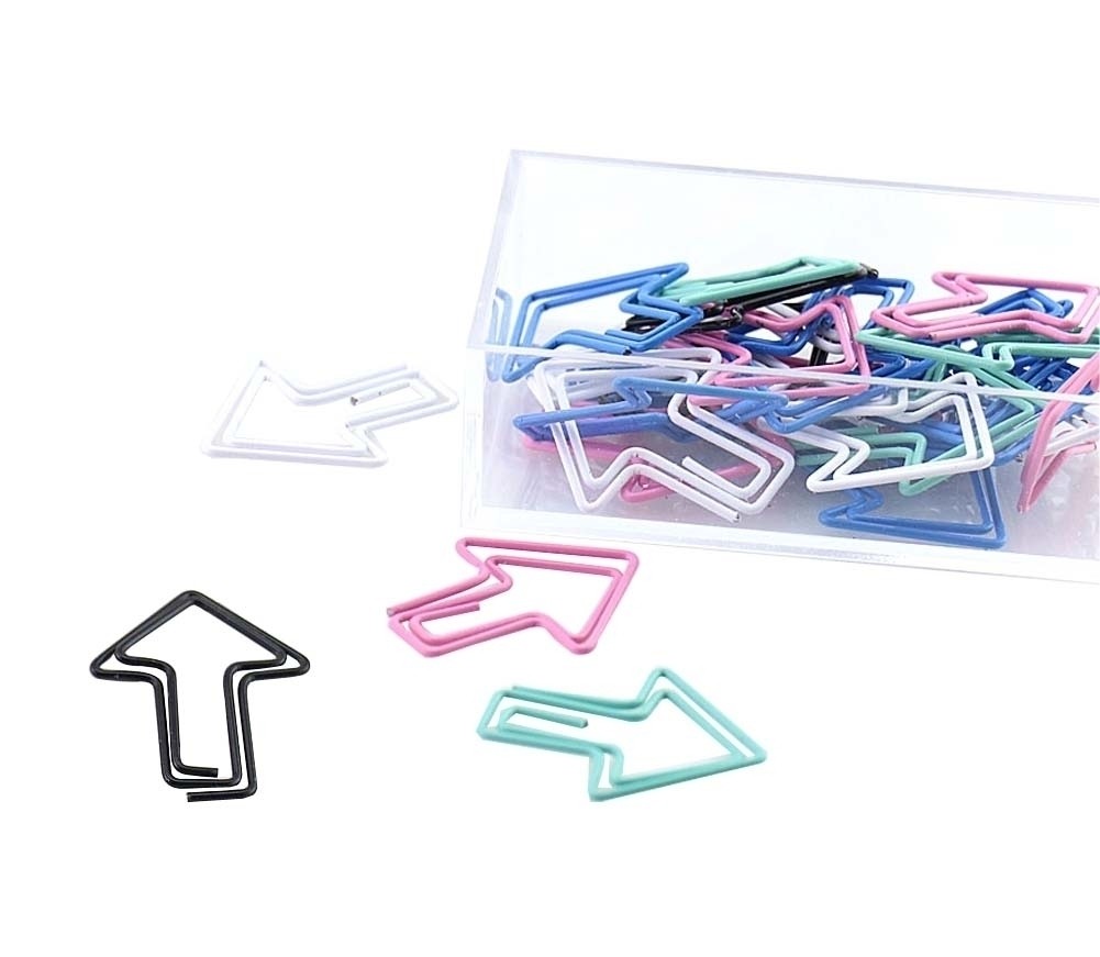 30 Pieces Paper Clips Arrows Shapes Funny Office Desk Accessories Bookmarks