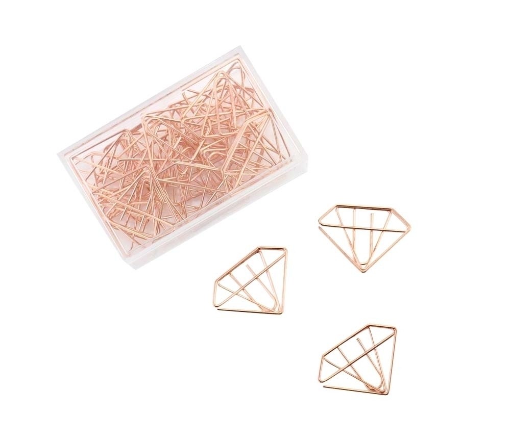 25 Pieces Diamond Shapes Paper Clips Funny Office Desk Accessories Bookmarks