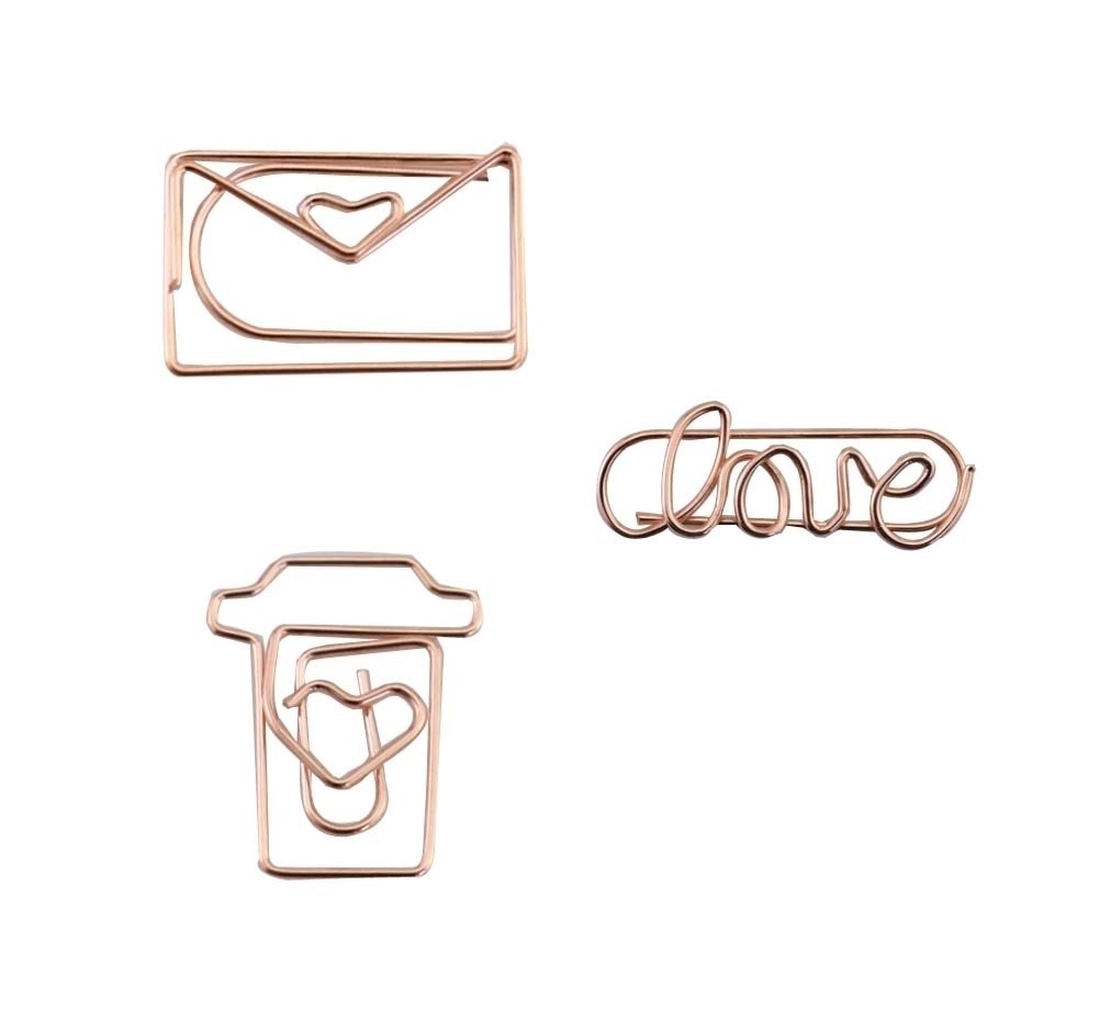 12 Pieces Three Shapes Paper Clips Funny Office Desk Accessories Bookmarks