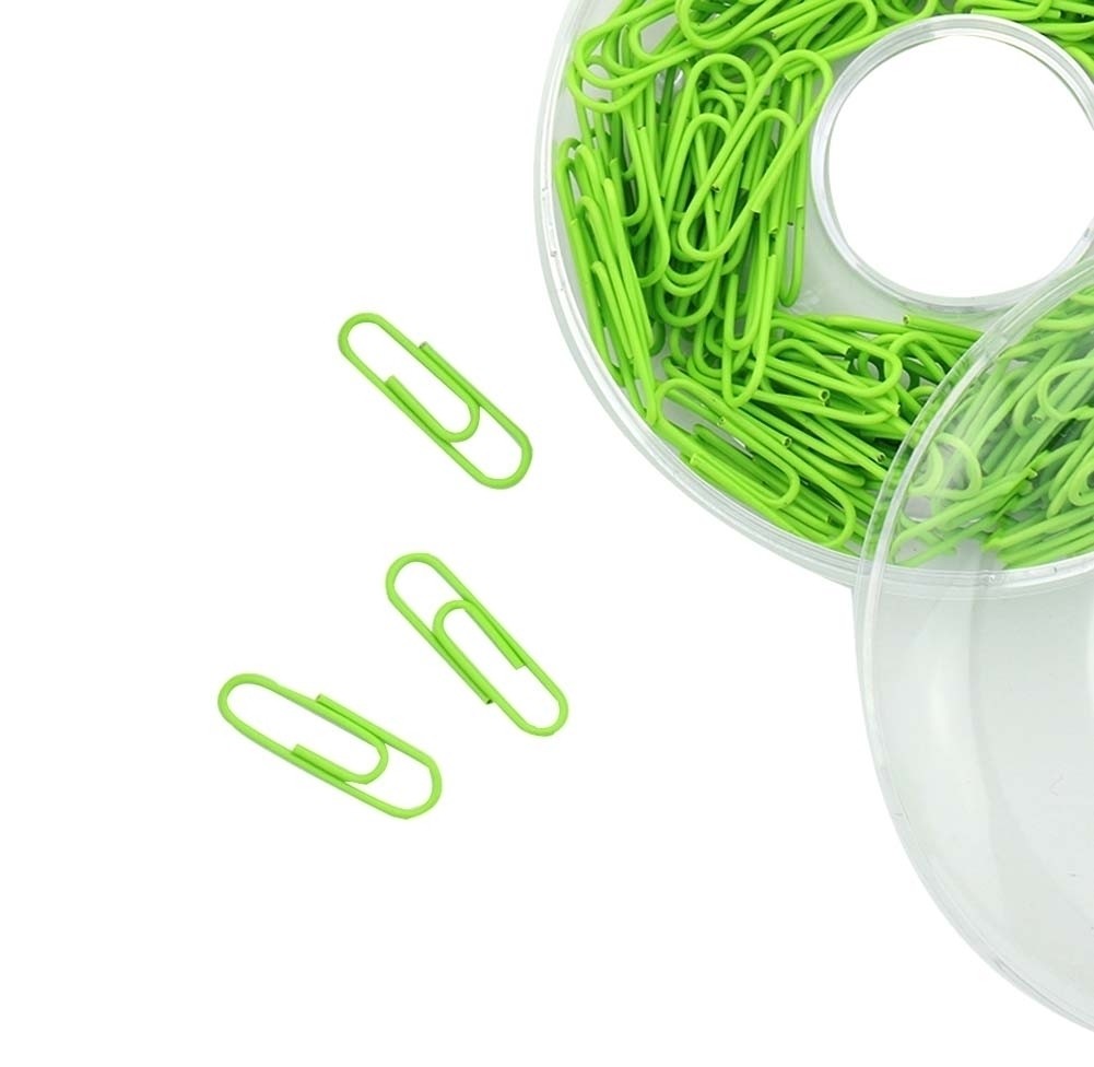 300 Pcs Green Binder Clips Paper Clips Office plating Desk Accessories Bookmark