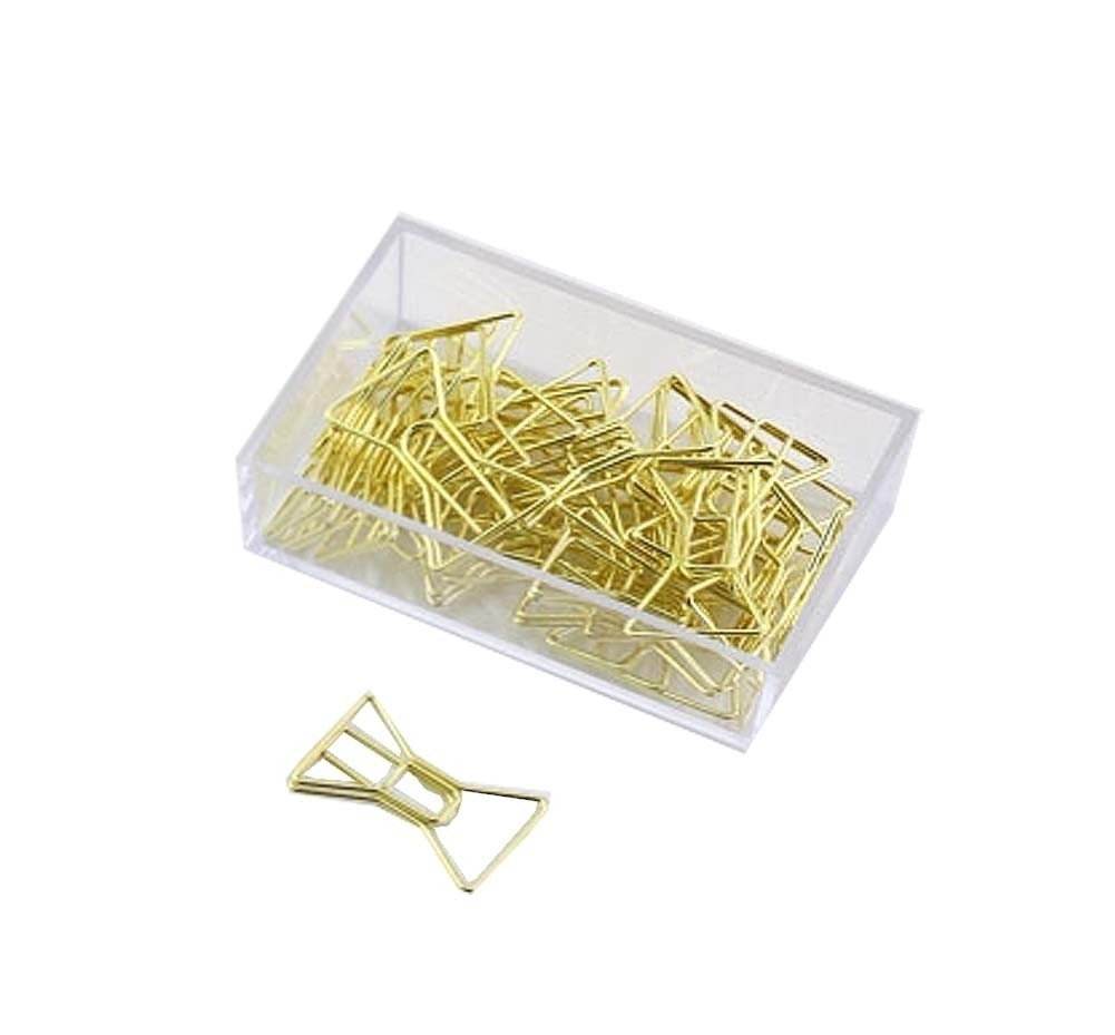 25 Pieces Binder Clips Bow-knot Shape Paper Clips Office Accessories Bookmark