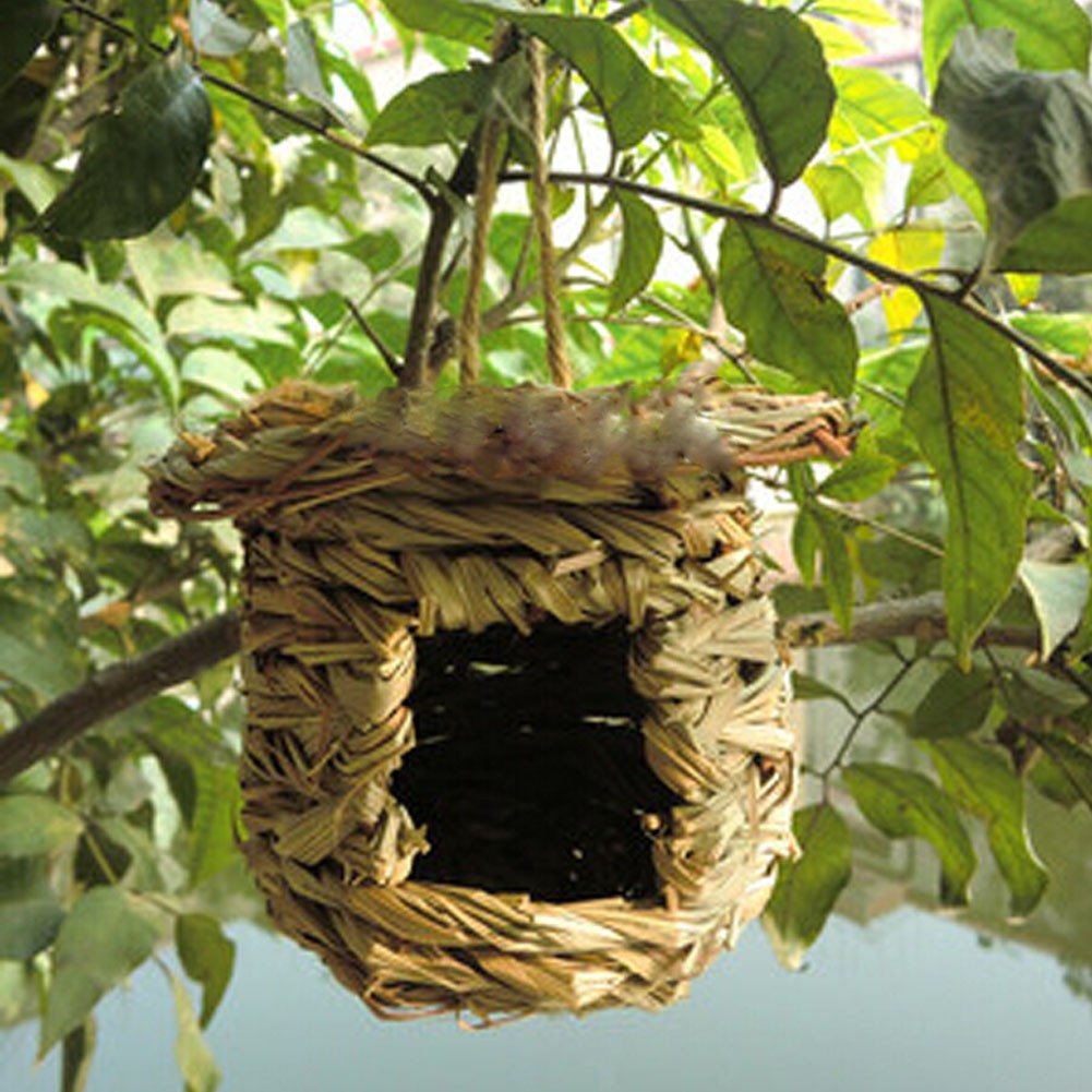 Birds Cages & Accessories--Handmade Straw Nest Bird's Nest Rainproof Birdcage