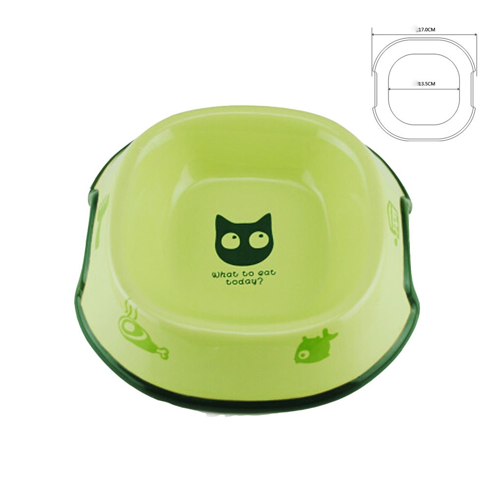 5-Inch Lovely Environmental protection Ceramic Cat Food Bowl ,GREEN (17*13.5cm)