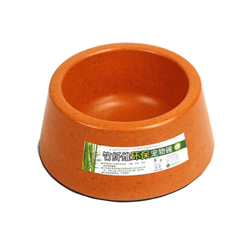 650ML Bamboo Fiber Cat Food Bowl,Non-toxic Tasteless Pet Bowl,ORANGE (15*7.5cm)