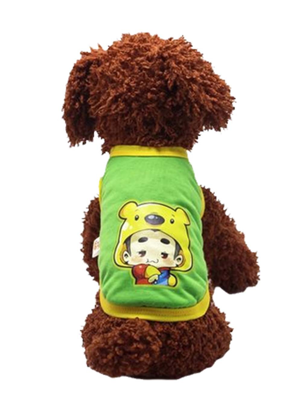 Cute Dog Clothes Fall And Winter Clothes Sweater Vest, Green Cartoon