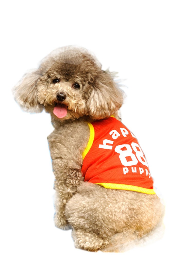 Lovely Puppy Apparel Pet Clothing Pet Sports Grid Clothes ORANGERED, MM