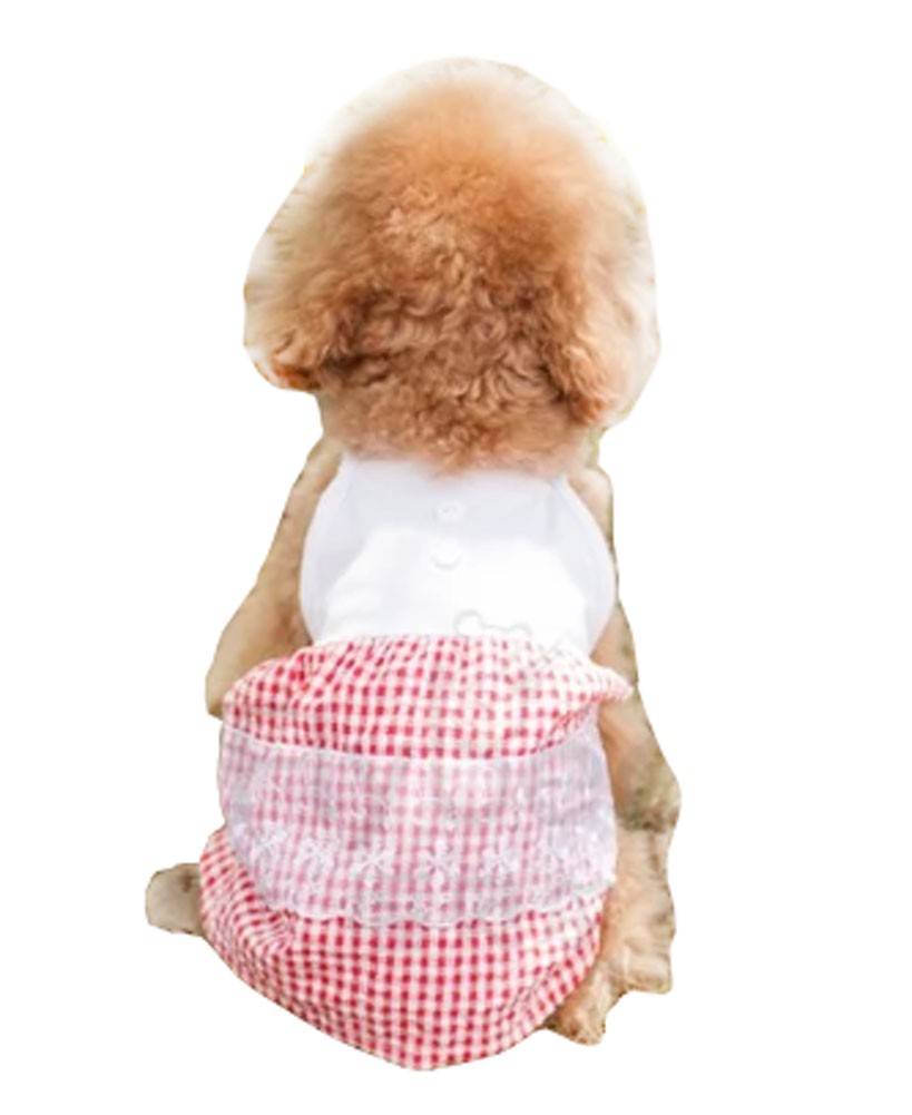 Puppy Apparel Pet Clothing, Dog Clothes, Pink Braces Skirt Bust 38cm, S