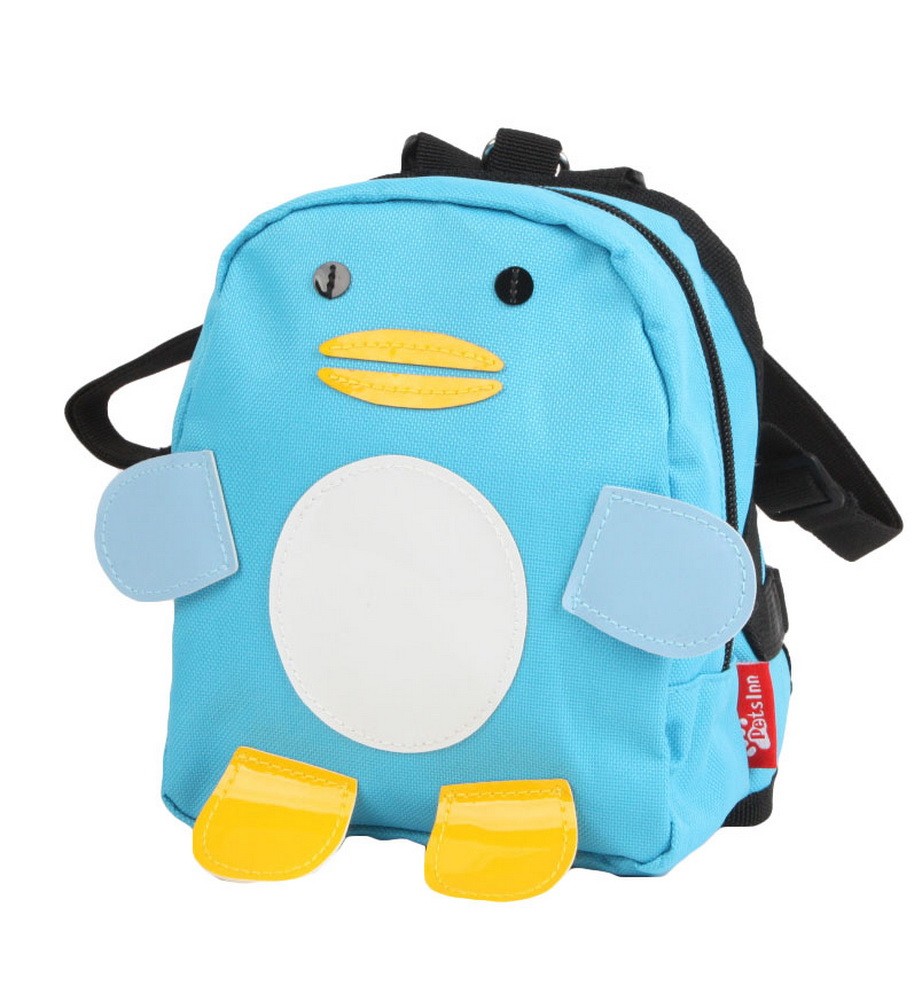 Cartoon Dog Pet Dog Outside Travel Backpack Shoulders Backpack--Blue Penguin