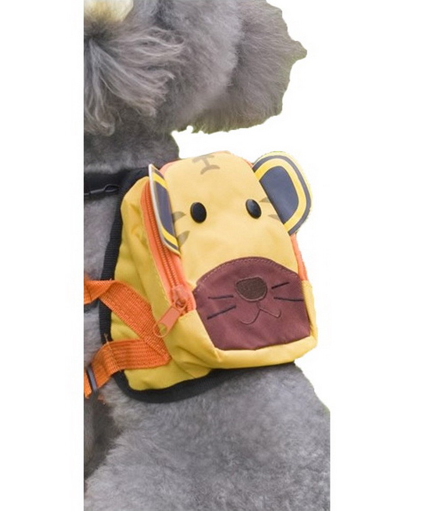 Cartoon Dog Pet Dog Outside Travel Backpack Shoulders Backpack--Tiger