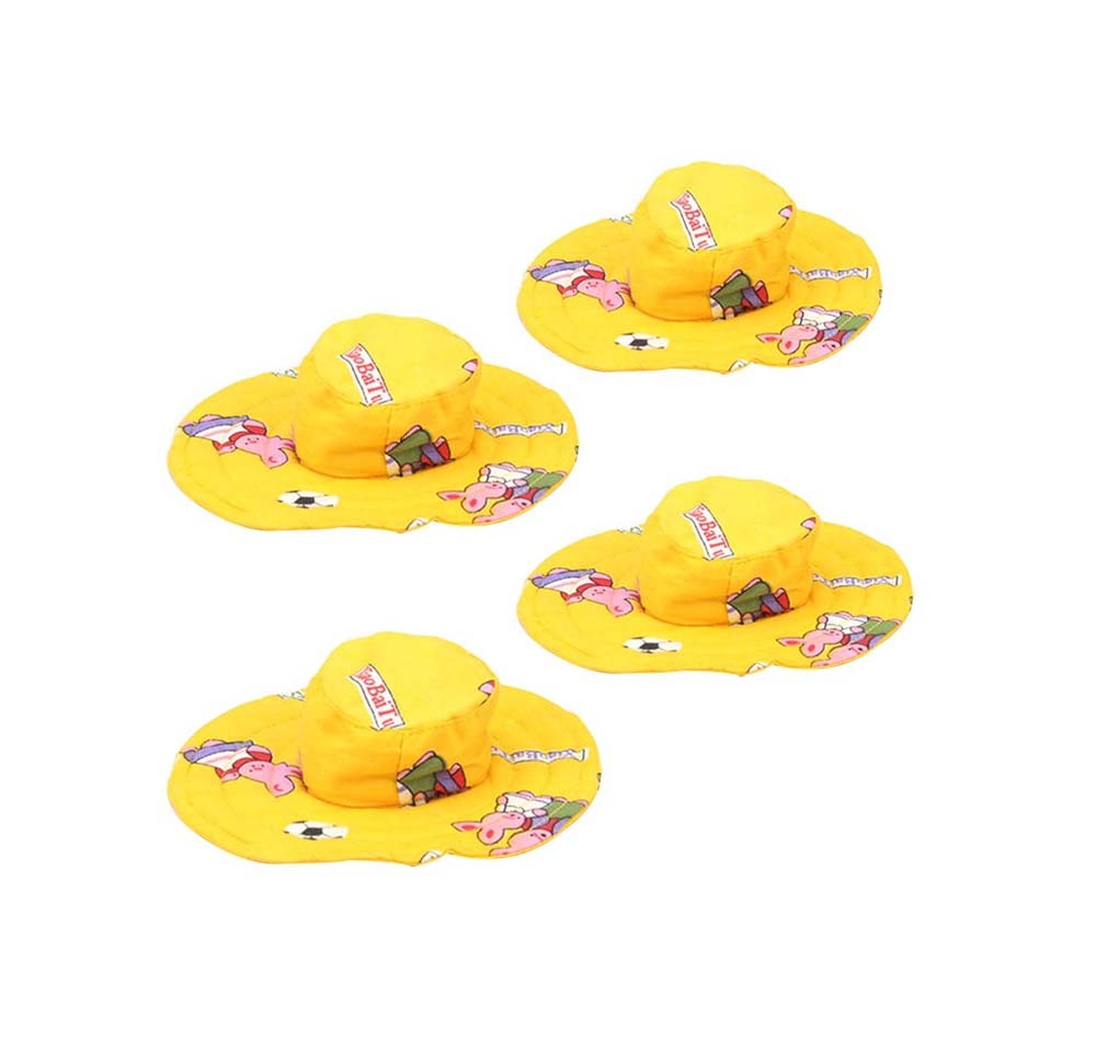 4Pcs Yellow,Lovely Pet Topee Pet Accessories For Little Dogs&Cats