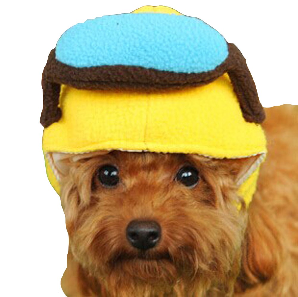 Aiator Hat Pet Costume Accessory, Medium, Yellow
