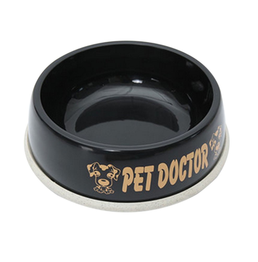 Environmental Skidproof Pet Bowl Dogs Cats Bowl Pet Supplies, Black, S (16X5CM)