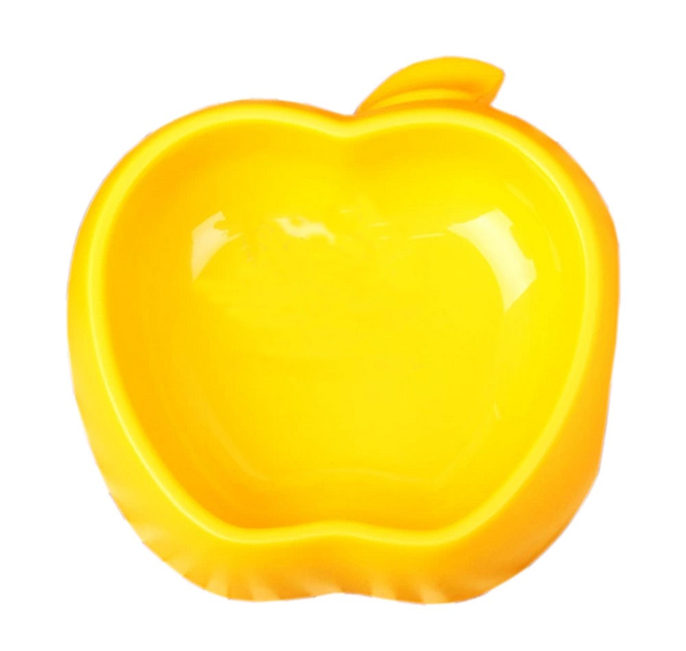 Apple Shaped Pet Bowl Dogs Bowl Pet Supplies YELLOW(7.5 * 2 Inches)