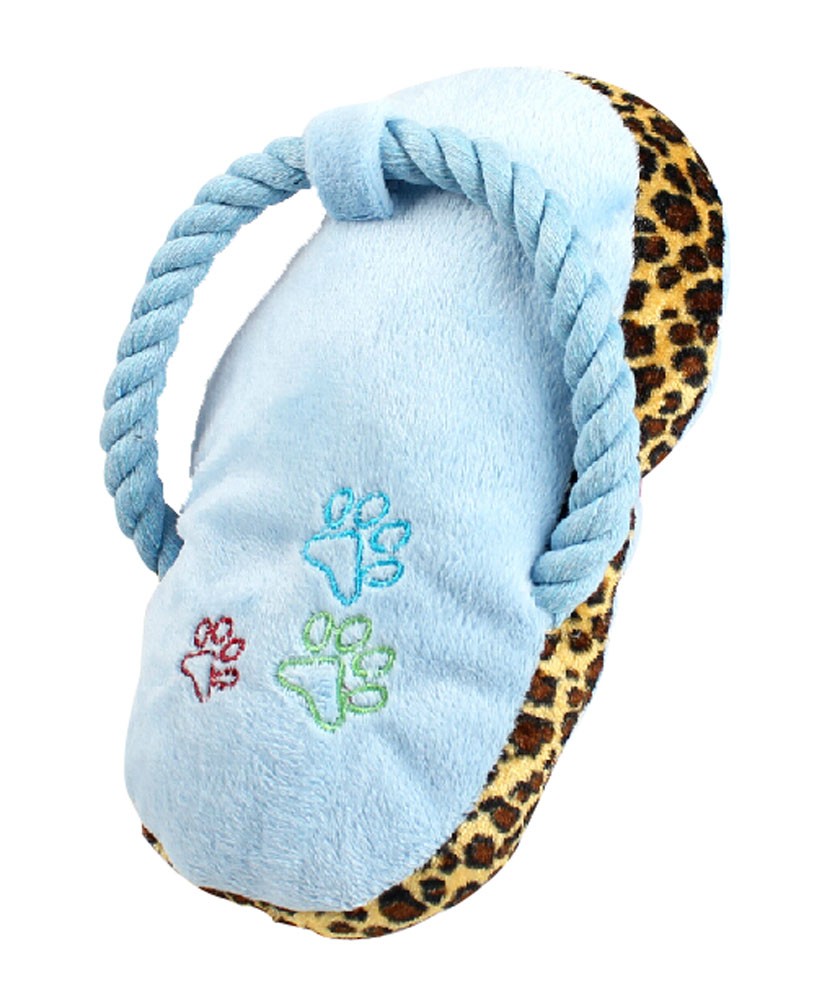 Creative Slipper Shaped Knot Rope Ball Chew Dog Puppy Toy Pet Chew Toy BLUE