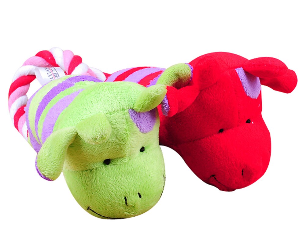 Pet Favorites Durable Clean Teeth Chew Toy Plush Toys With Sound Random Color A