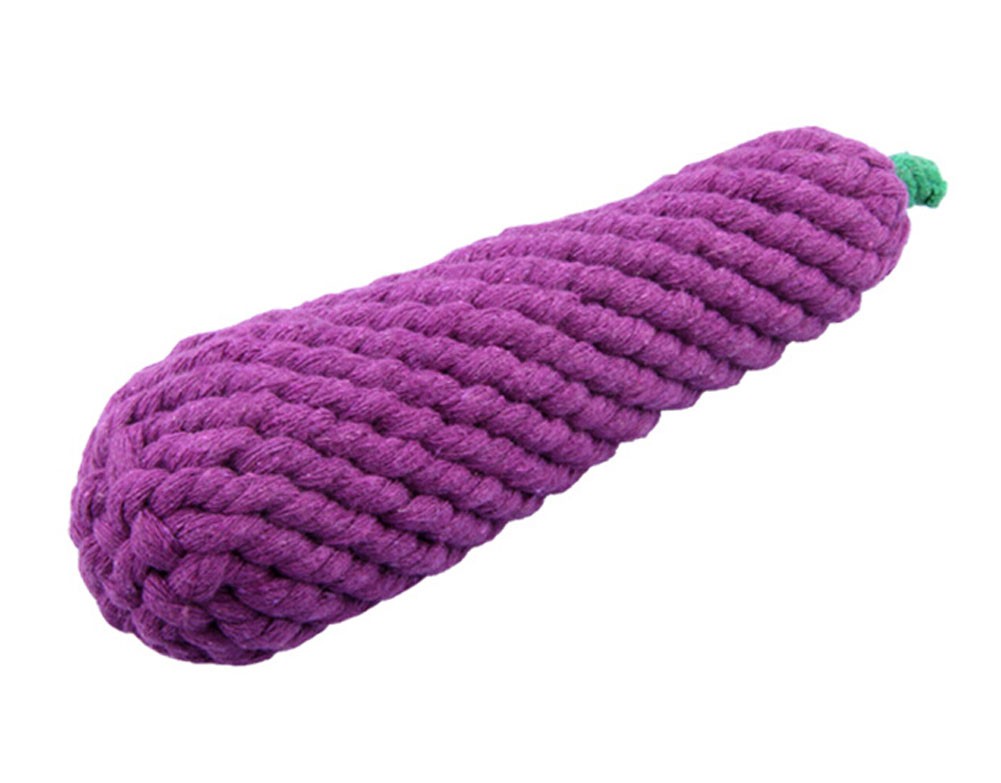 Knot Rope Ball Chew Dog Puppy Toy Pet Chew Toy Cute Eggplant