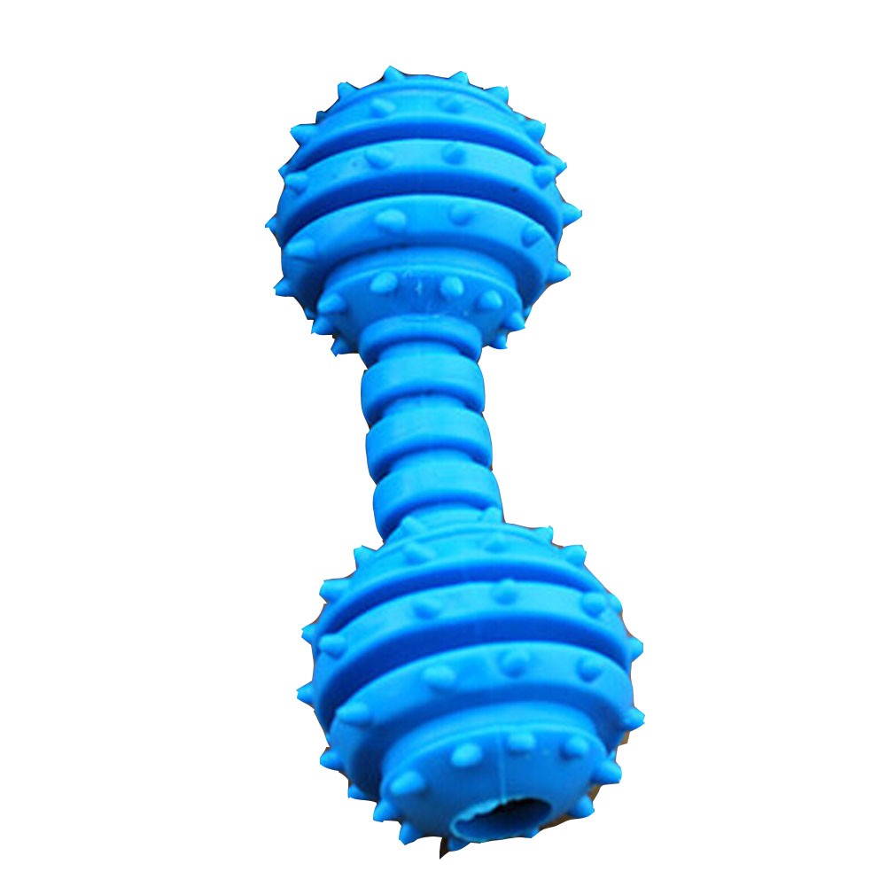 Pet Toys[Dumbbell]--Durable Clean Teeth Chew Toy/Dental Chew Pack,BLUE,4.7-inch