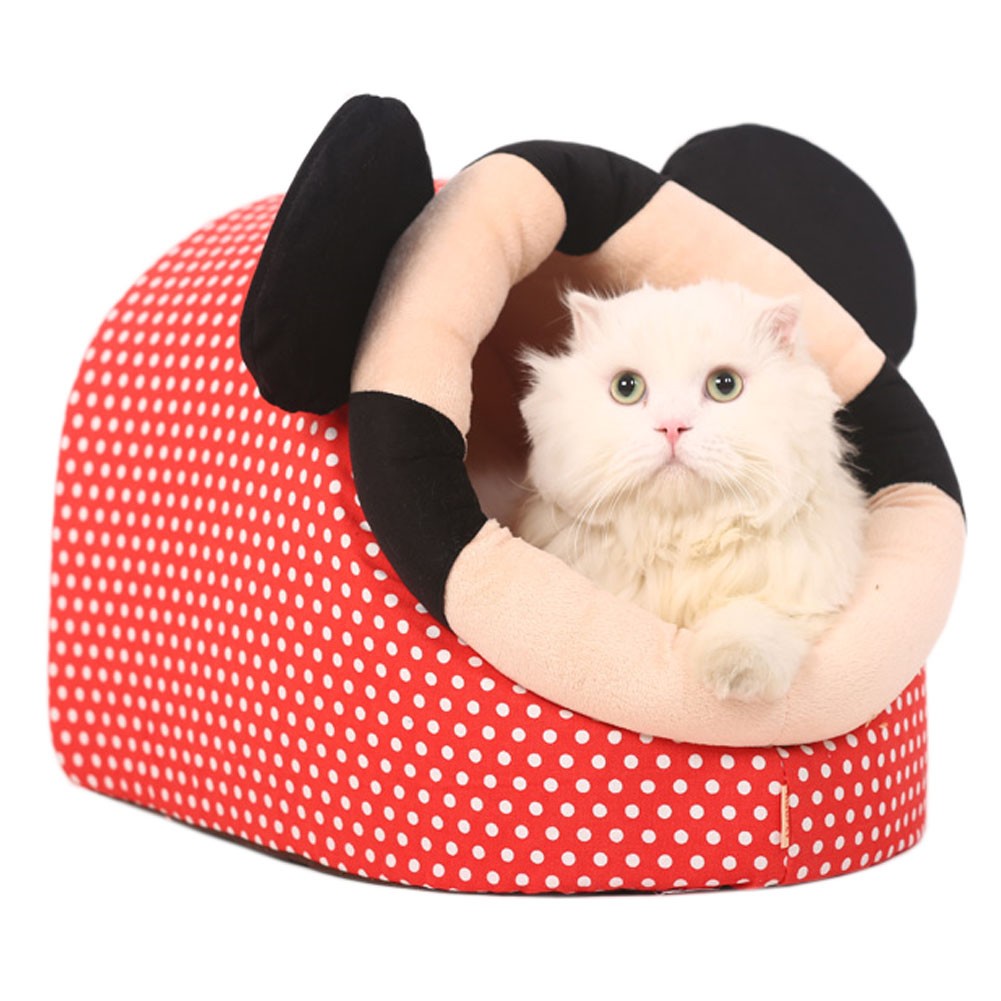 Skin Soft and Warm Pet House Dog Cat Pet Bed Puppy sofa, Red 46*34*30CM