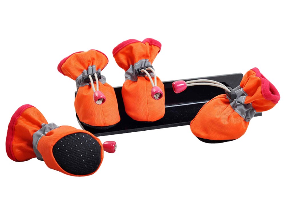 4 Pcs Cute Candy Color Pet Dog Puppy Shoes Boots Rain Boots ORANGE, NO.1