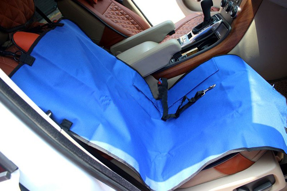 Waterproof Solid Color Single Seat Dog Car Seat Cover BLUE (21"Wx41"L)