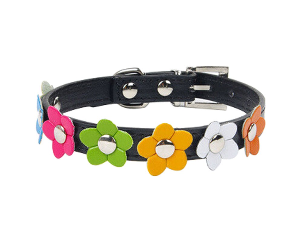 Lovely Adjustable PU Bow-ties Dog Collar Pet Collar BLACK (36-46cm)