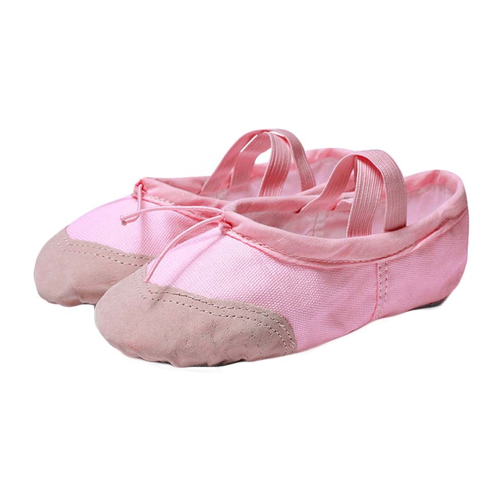 Durable Canvas Dance Shoes Pink Ballet Shoes Ballet Slipper with Split Soft Sole