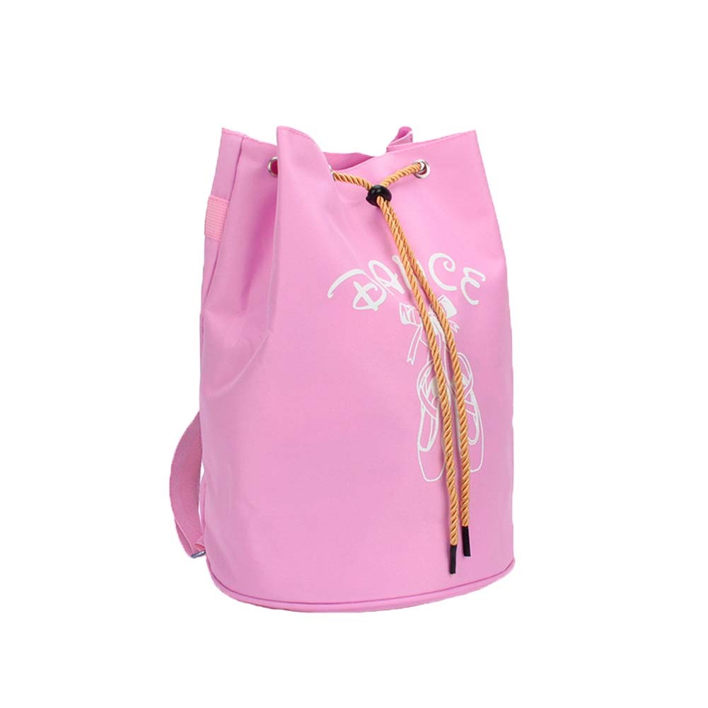 Girls Ballet Shoes Drawstring Bag Kids Dance Equipment Bag Latin Ballet Dance Gym Backpack, Pink