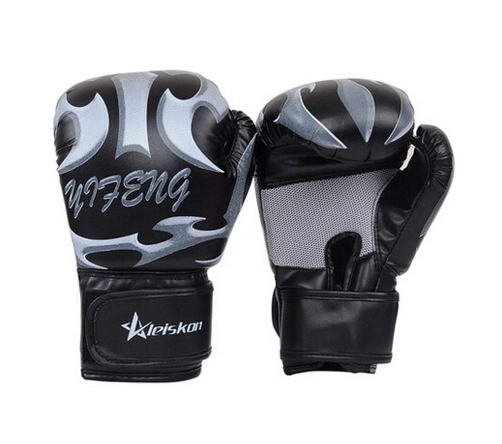 Durable Cool Adult Boxing Gloves Training Gloves BLACK, Free Size