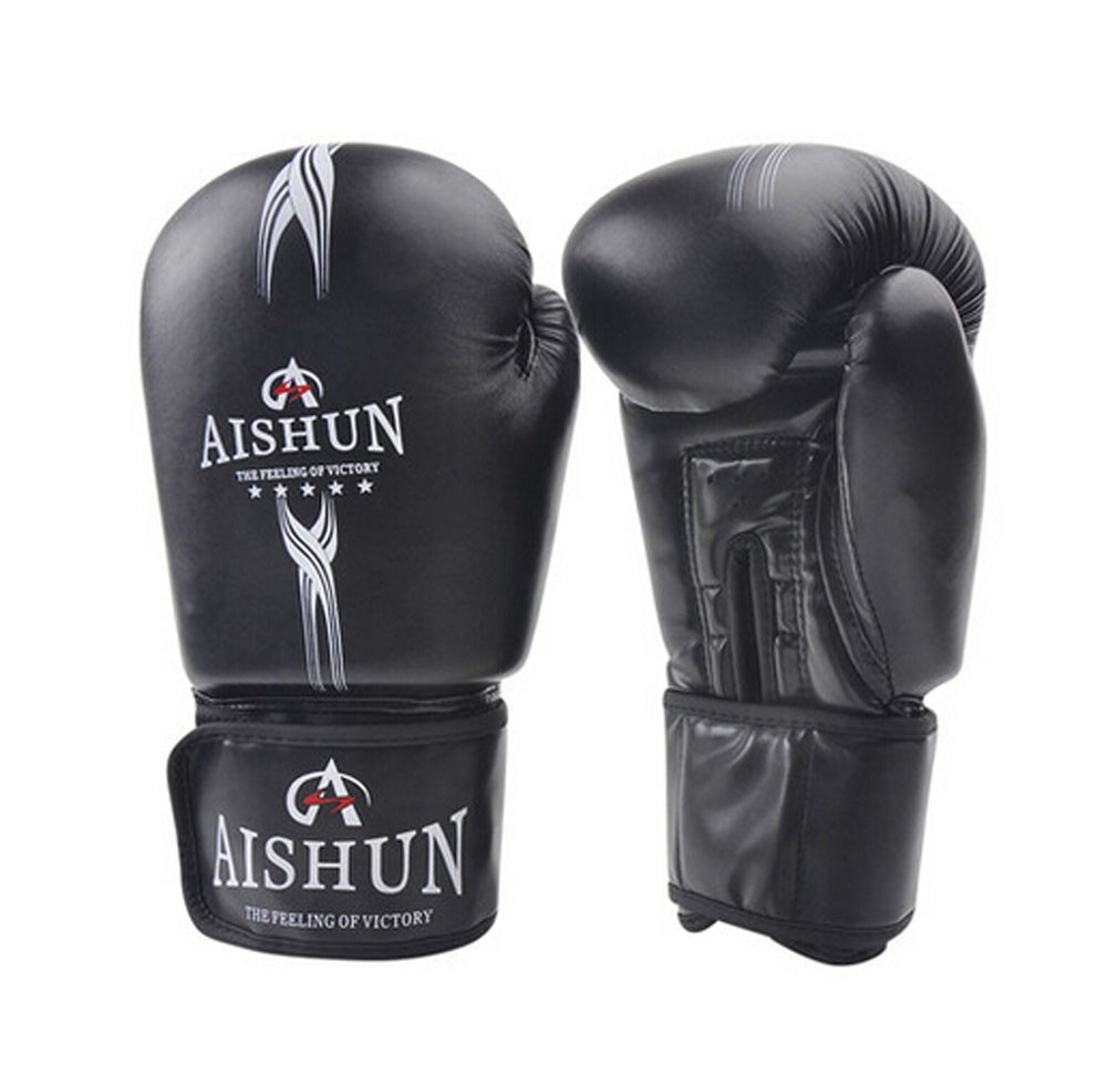 Comfortable Adult Boxing Martial Arts Training Gloves BLACK, 10 Ounce