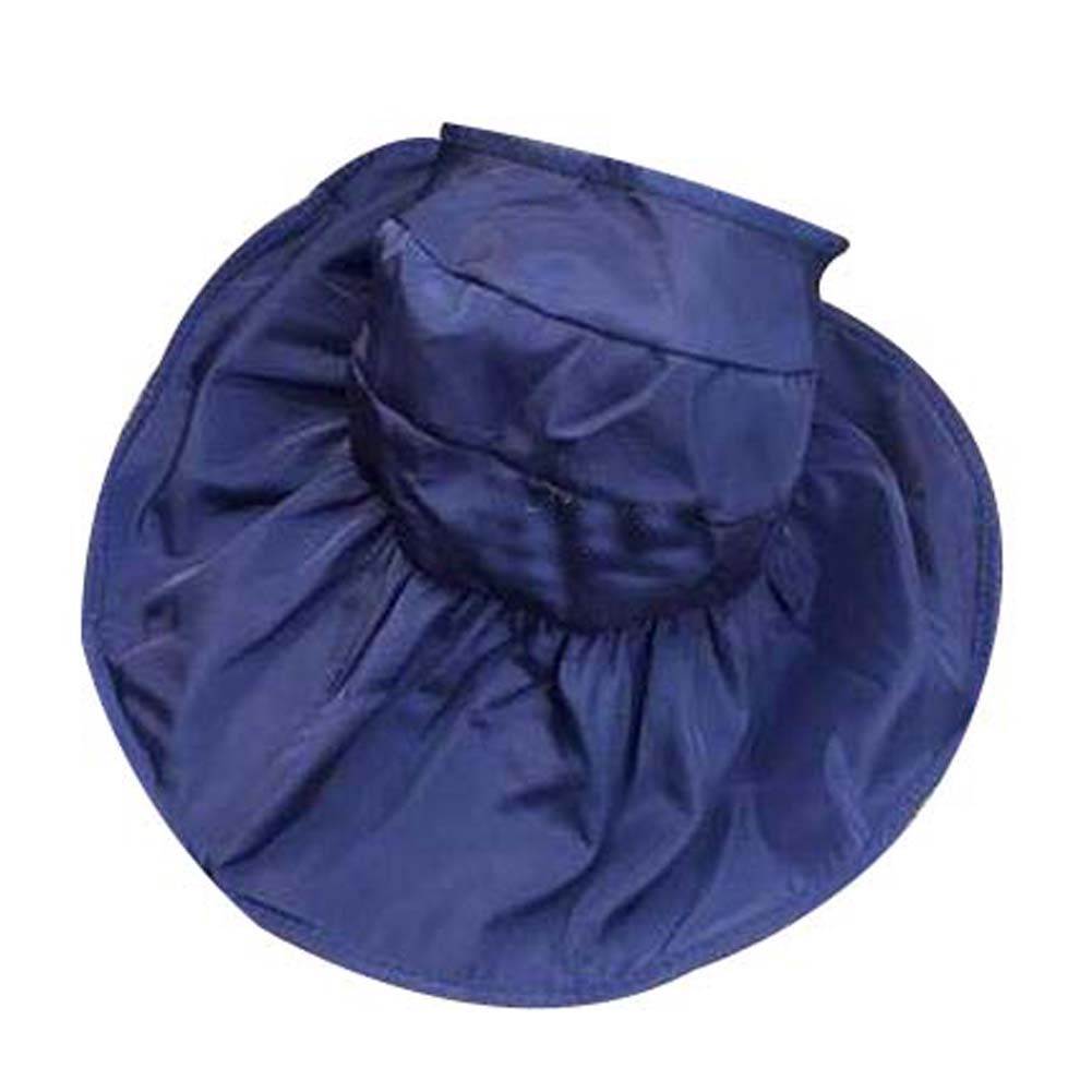 Beachwear Sun Hat for Women Beautiful Hat Foldable Floppy Wide Brim Hat Blue